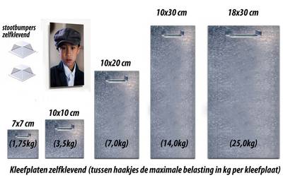 Kleefplaten diverse maten